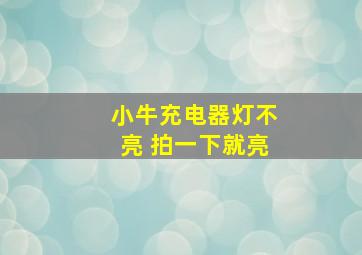 小牛充电器灯不亮 拍一下就亮